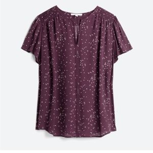 BNWT Fun2Fun Linnette Split Neck Smocked Blouse (Stitch-Fix)